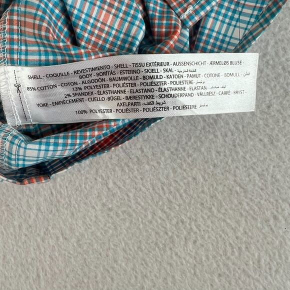 Ariat Button Up Shirt Men's M Naragon LS Stretch Orange Blue Plaid Classic NWT - Picture 9 of 15